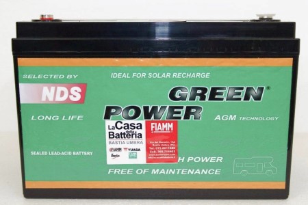 Batteria Green Power NDS 100Ah Bassa AGM 12V Camper Van GP100B